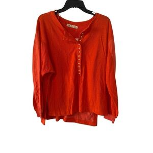 We The Free Vibrant Orange Button-Down Shirt NWT size XS